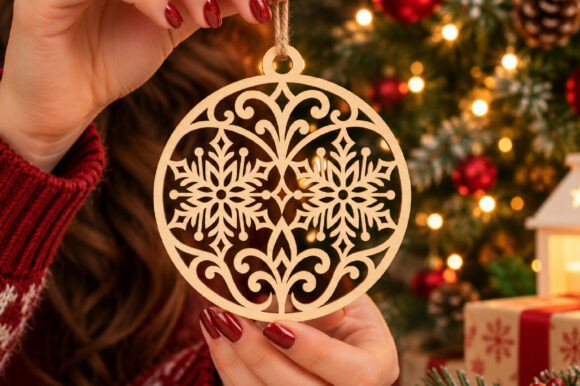 Double Snowflake Ornament SVG