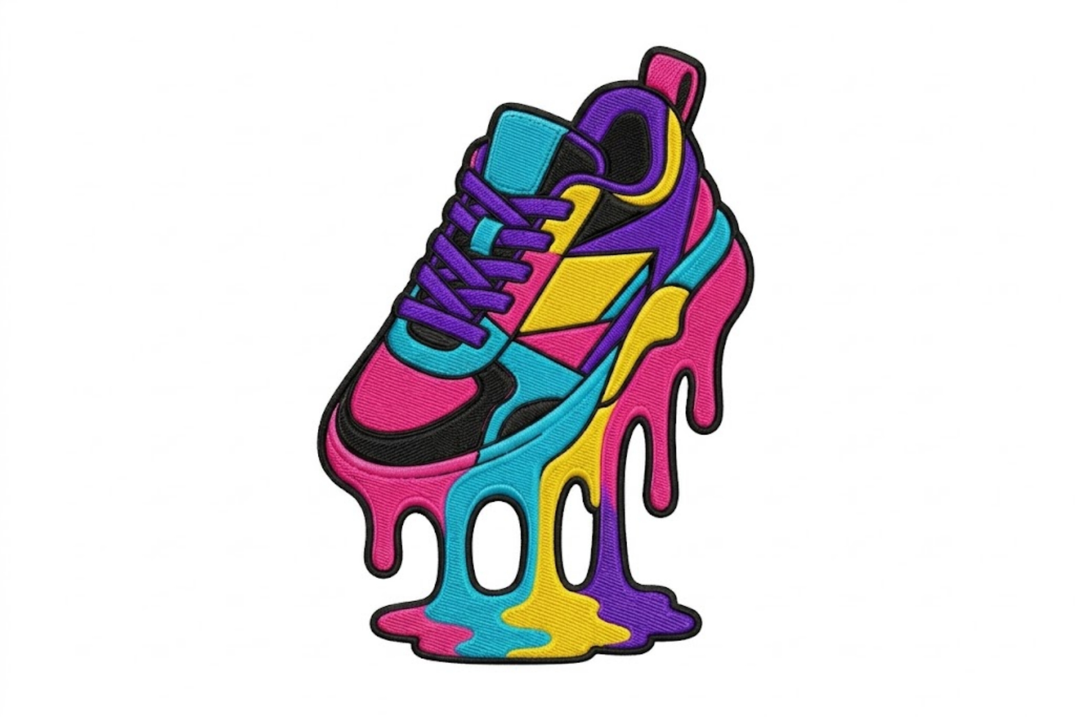 Dripping Sneaker Embroidery Design