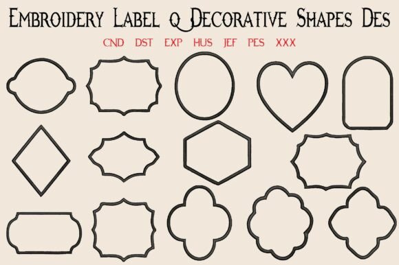 Embroidery Label & Decorative Shapes Des