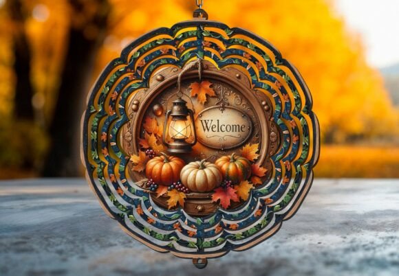 Fall Harvest Pumpkin Wind Spinner PNG