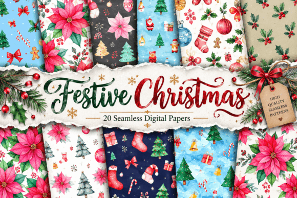 Festive Christmas Digital Pattern