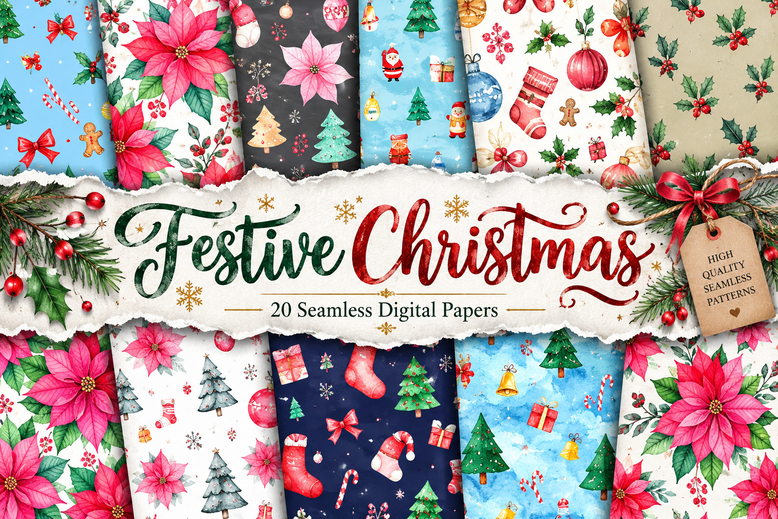 Festive Christmas Digital Pattern
