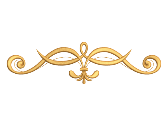 Fleur De Lis Scroll Embroidery Border