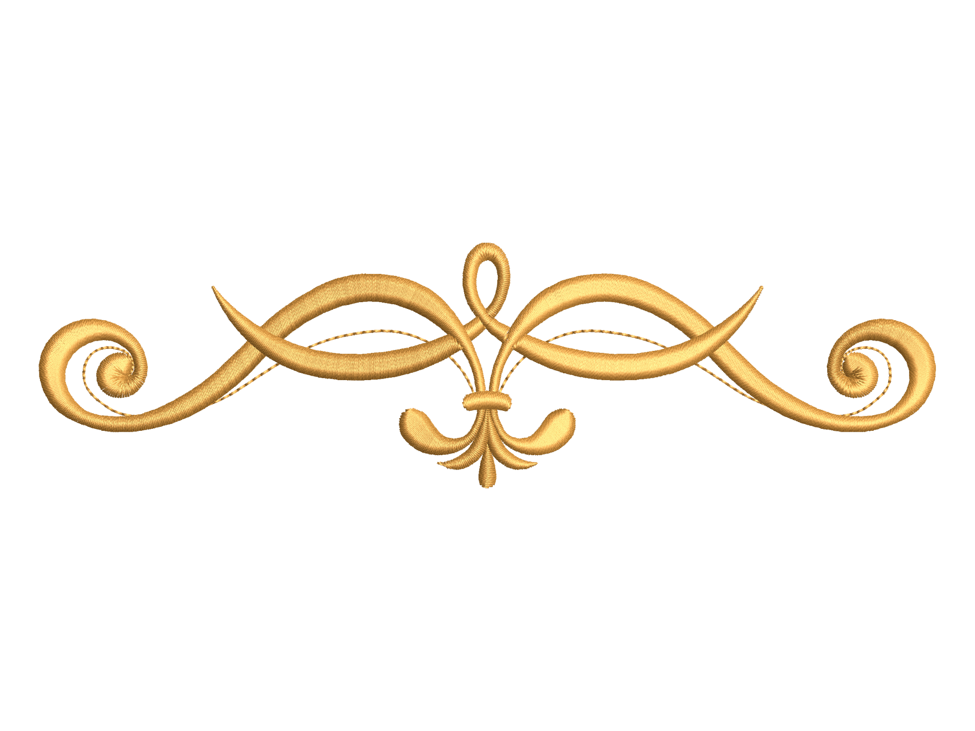 Fleur De Lis Scroll Embroidery Border