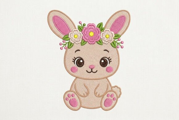 Floral Easter Bunny with Crown Machine