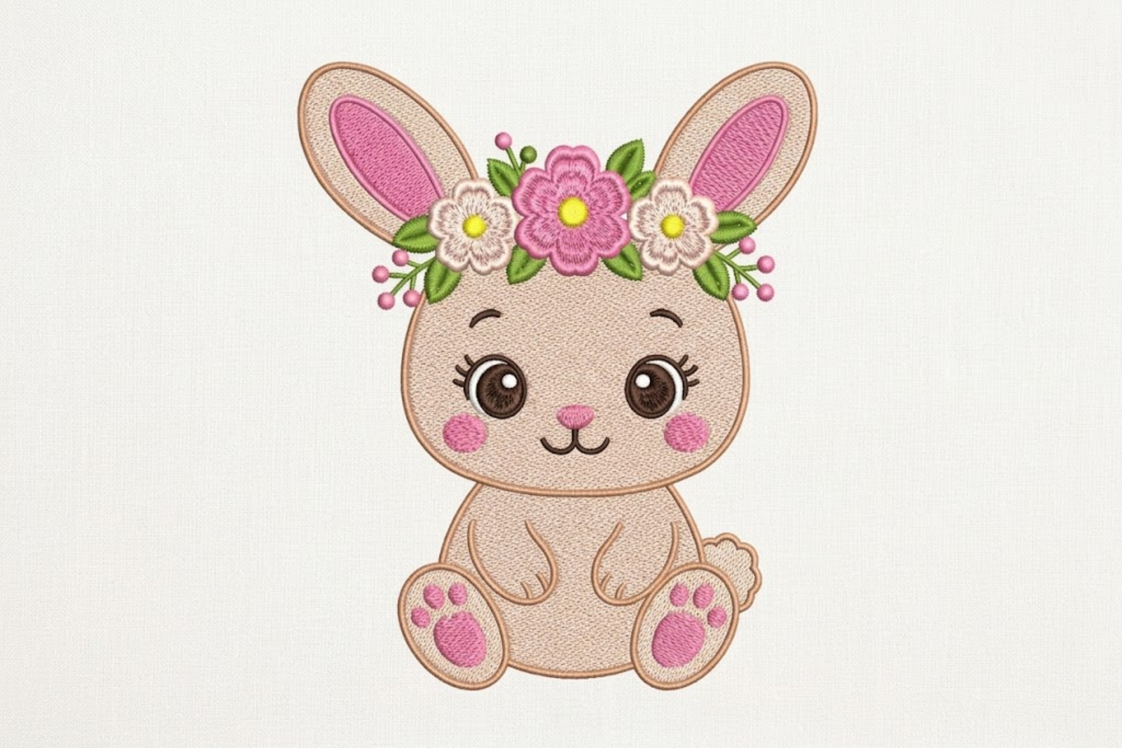 Floral Easter Bunny with Crown Machine