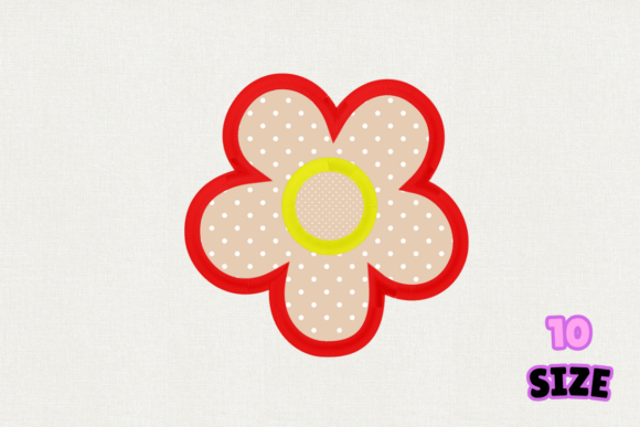Flower Applique Embroidery Design