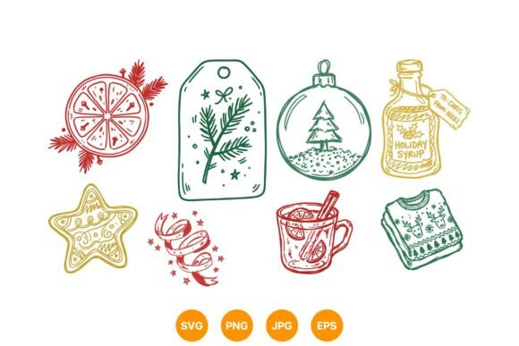 Folk Christmas Holiday Elements