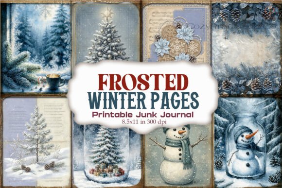Frosted Winter Page Junk Journal Page
