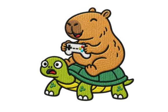 Funny Capybara Machine Embroidery Design