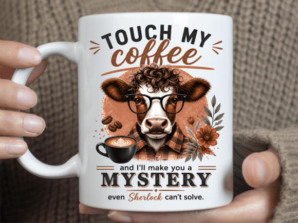 Funny Cow Coffee Sublimation Mug Wrap