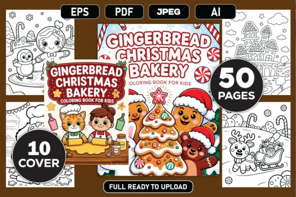 Gingerbread Christmas Bakery Coloring