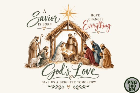 Gods Love Christmas Nativity PNG Designs