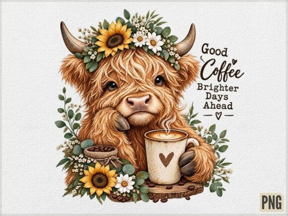Good Coffee Brighter Days Highland Cow P