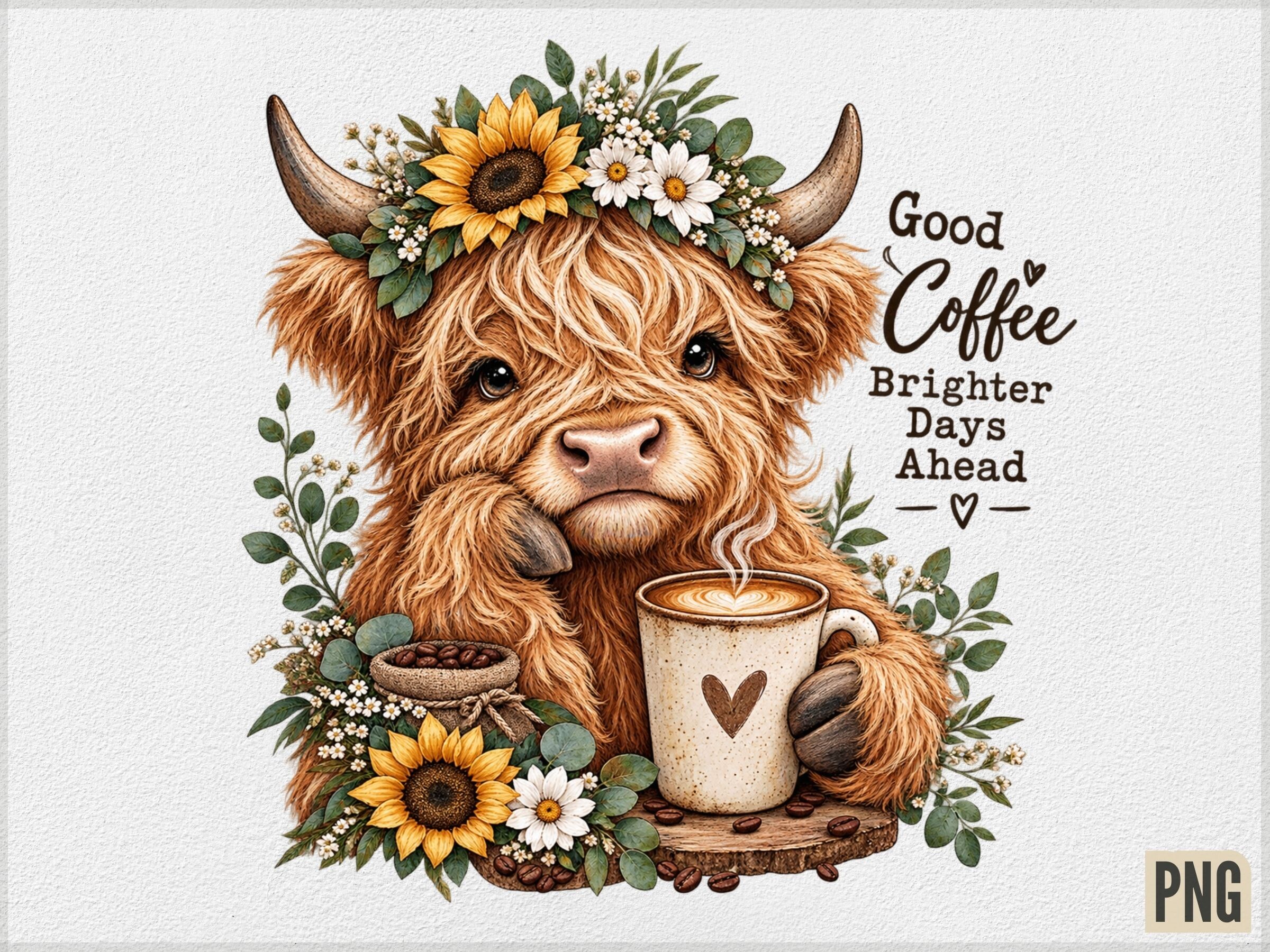 Good Coffee Brighter Days Highland Cow P
