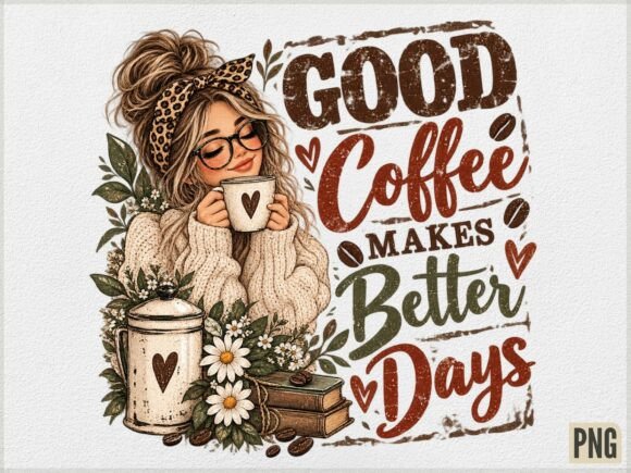 Good Coffee Makes Better Days PNG, Cozy