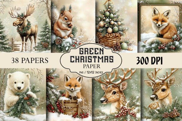 Green Christmas Paper