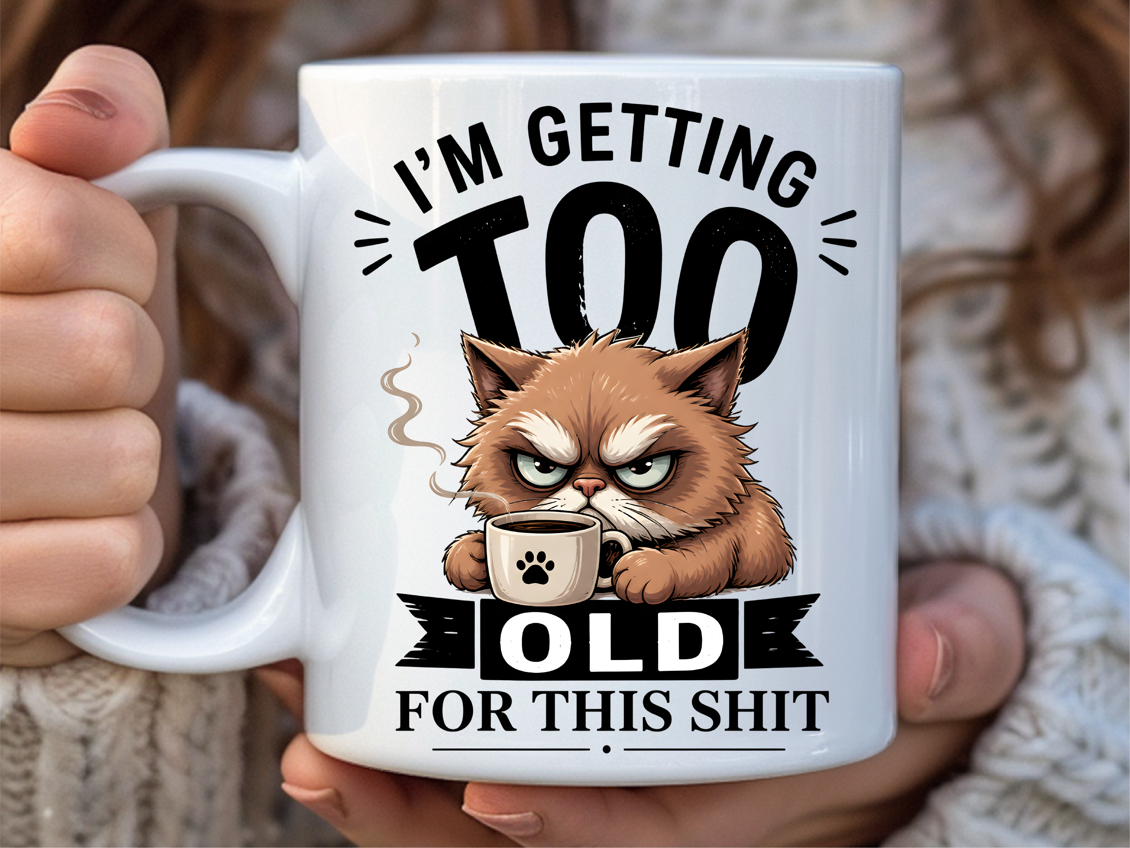 Grumpy Cat Funny Coffee Mug Wrap
