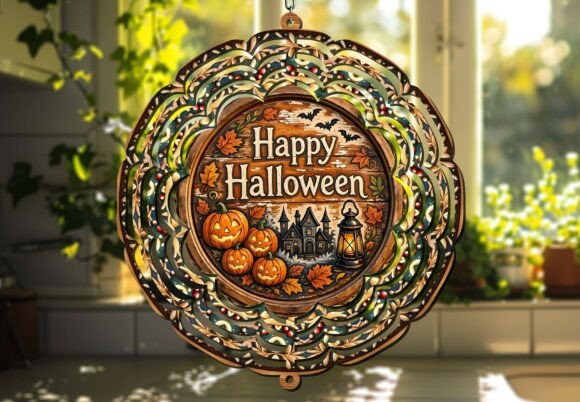 Halloween Pumpkin Sign Wind Spinner