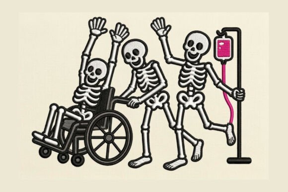 Halloween Skeletons Embroidery Design