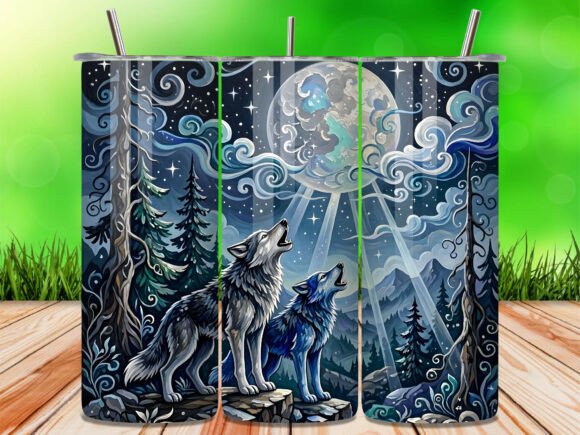 Howling Wolf Full Moon Tumbler Wrap