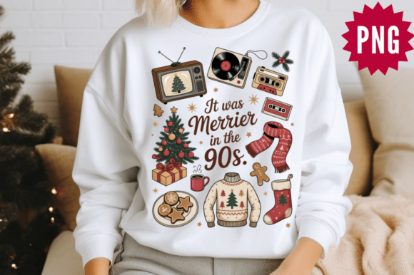 It Was Merrier in the 90s Christmas Subl Graphic Illustrations By JR Design