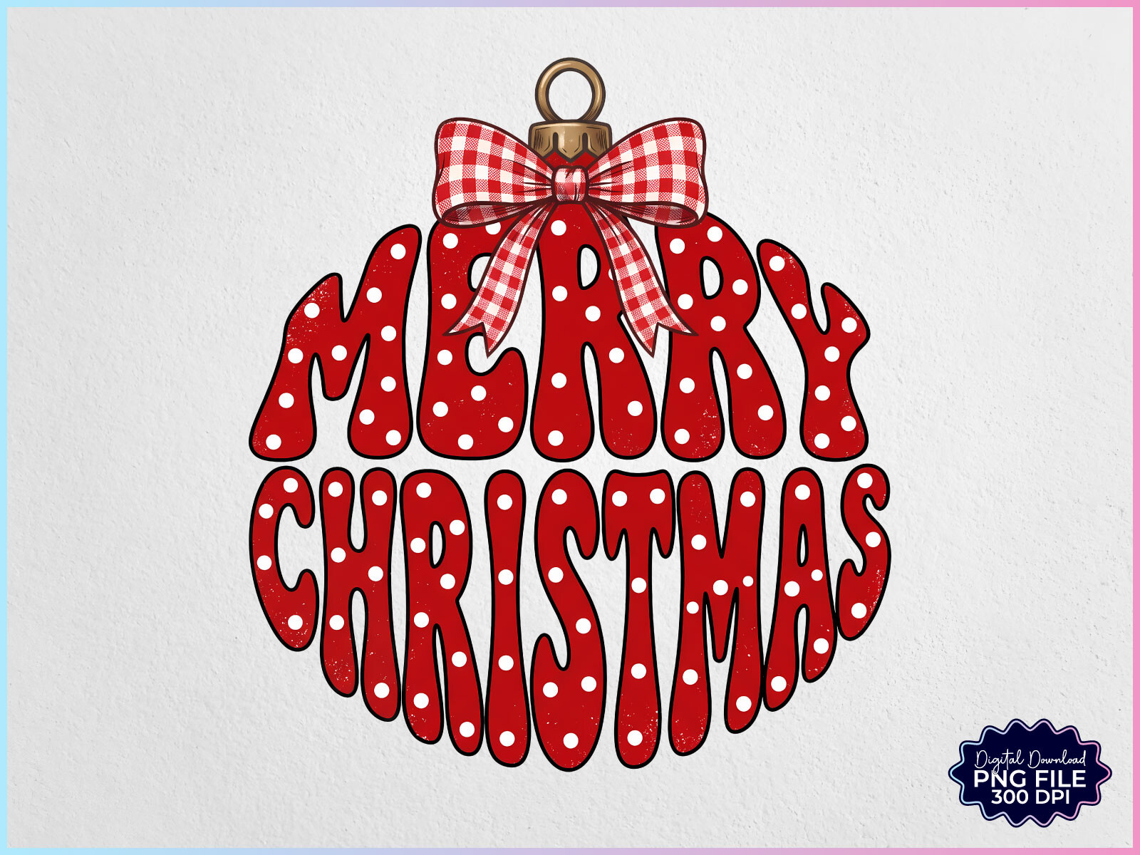 Merry Christmas Ornament Coquette PNG