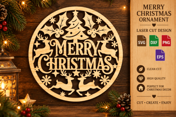 Merry Christmas Ornament SVG
