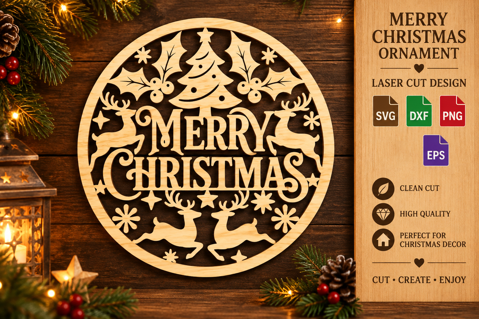 Merry Christmas Ornament SVG