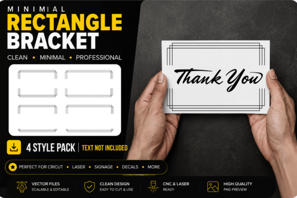 Minimal Rectangle Bracket SVG Bundles