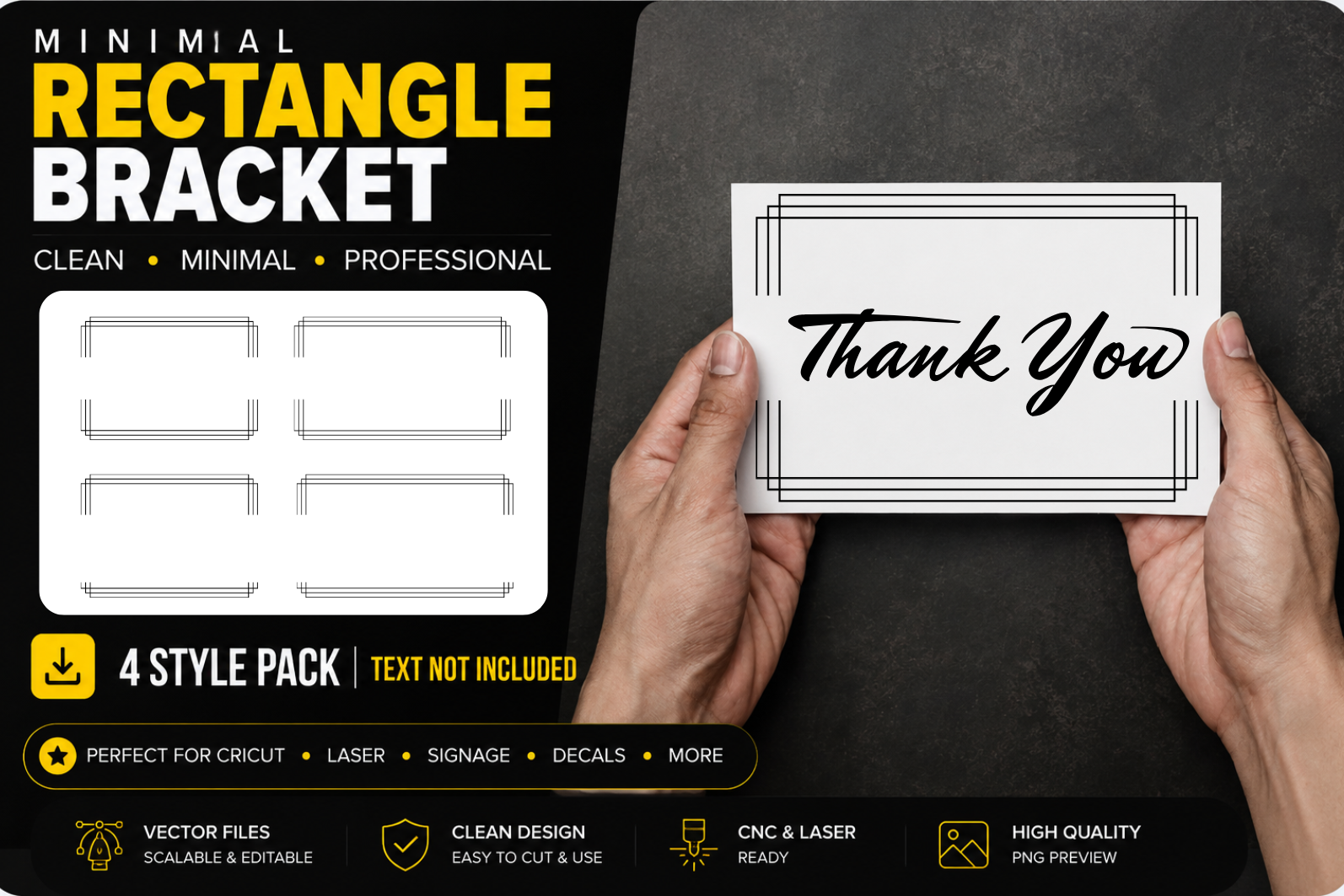 Minimal Rectangle Bracket SVG Bundles