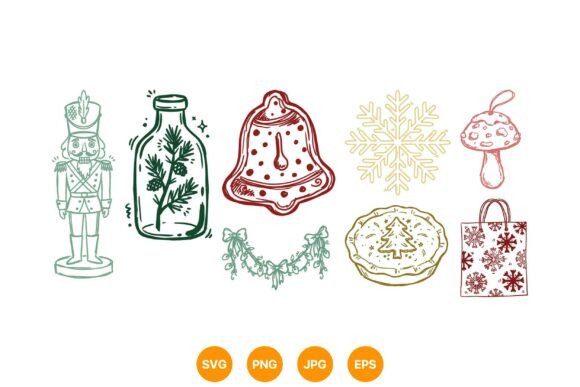Naive Christmas Folk Illustrations