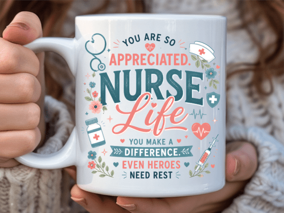 Nurse Life Appreciation Floral Mug Wrap