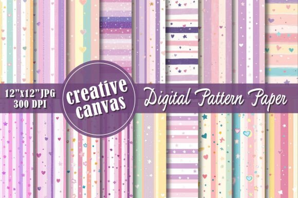 Pastel Rainbow Stripe Seamless Patterns
