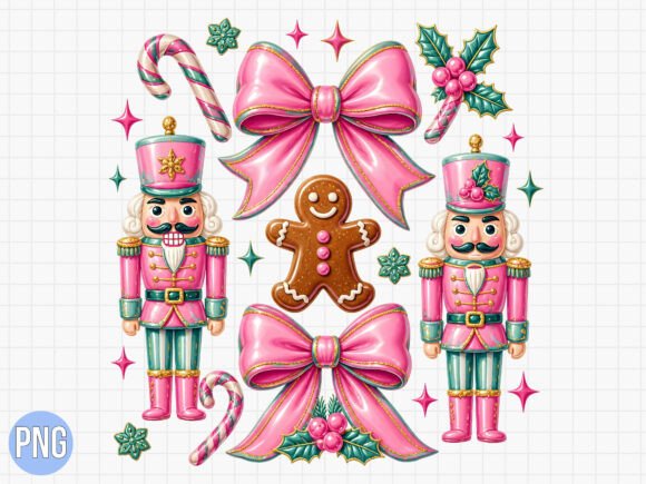 Pink Nutcracker Christmas Bow Shirt PNG Graphic T-shirt Designs By Digital Donkey