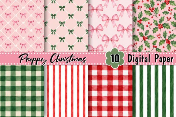 Preppy Christmas Digital Paper