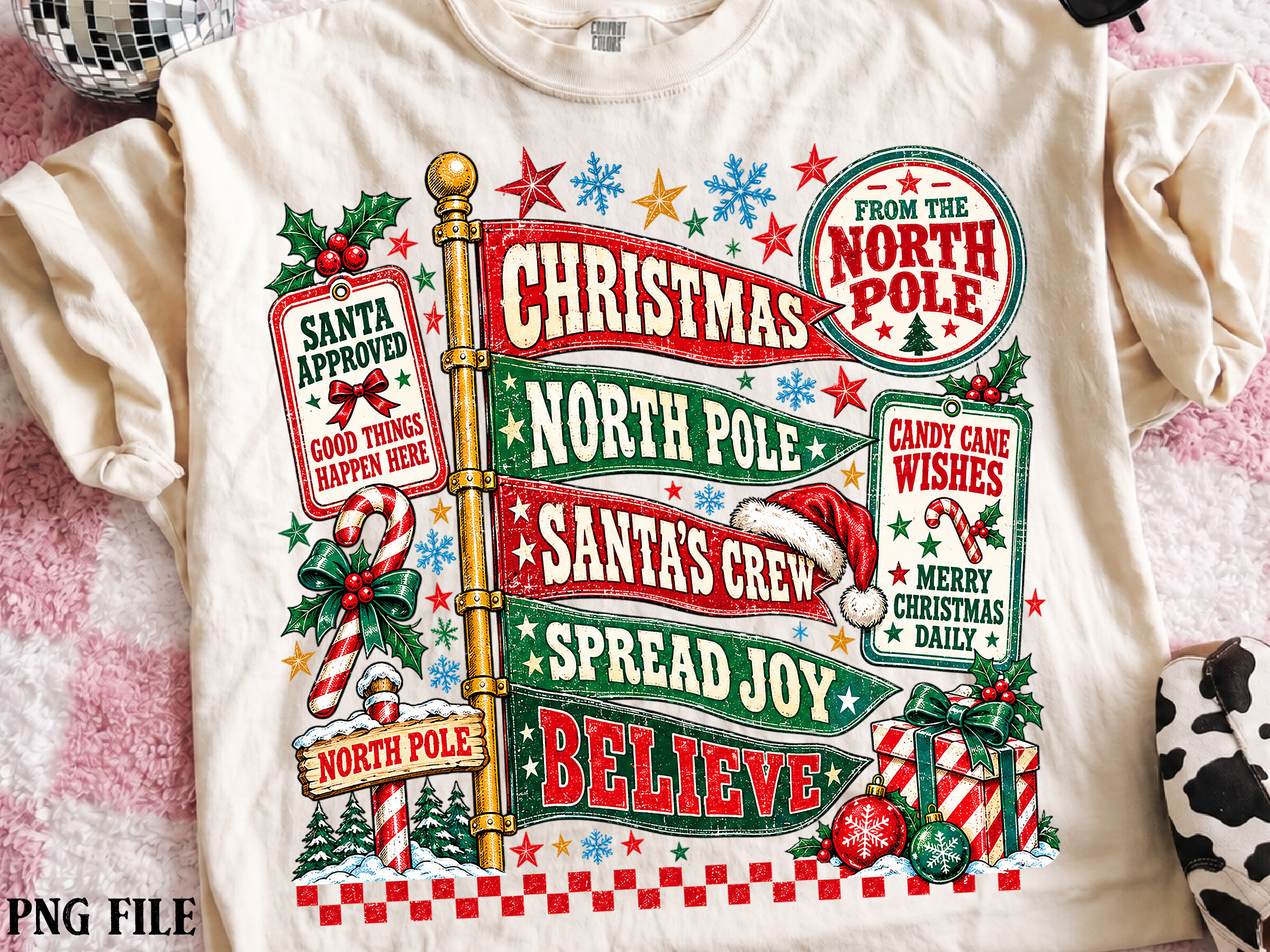 Preppy North Pole Christmas PNG