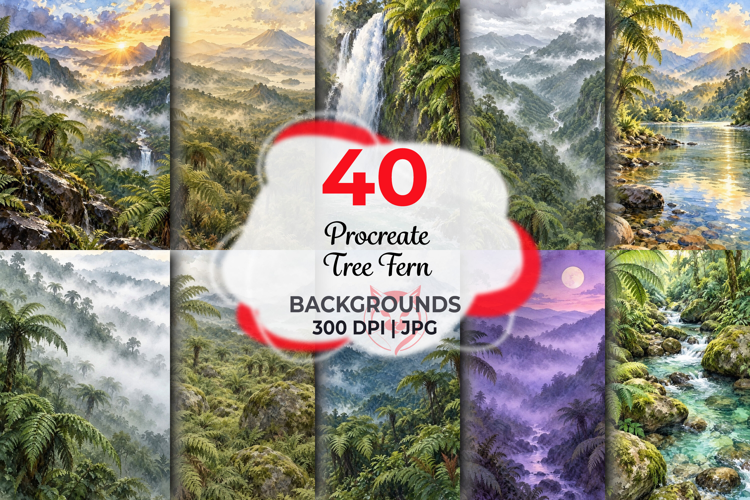 Procreate Tree Fern Backgrounds