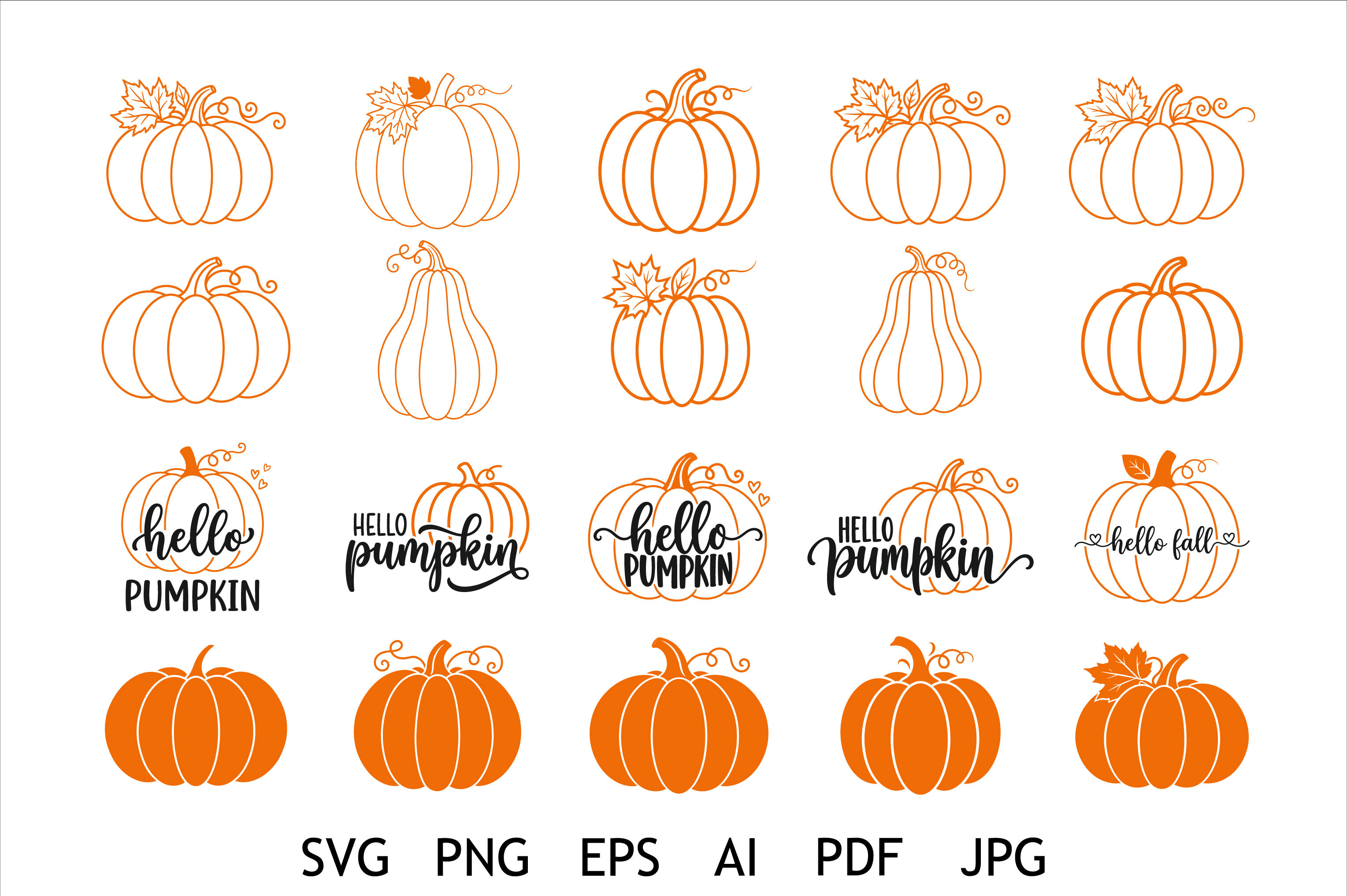 Pumpkin SVG Bundle Fall Designs