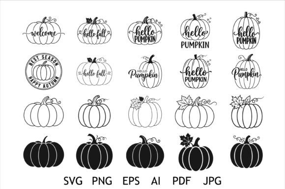 Pumpkin SVG Bundle Fall Pumpkin Designs