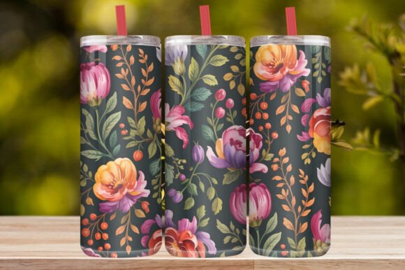 Purple Lavender Floral Tumbler Wrap
