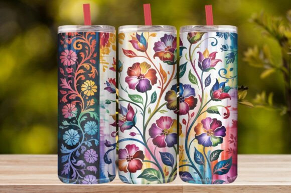 Purple Lavender Floral Tumbler Wrap