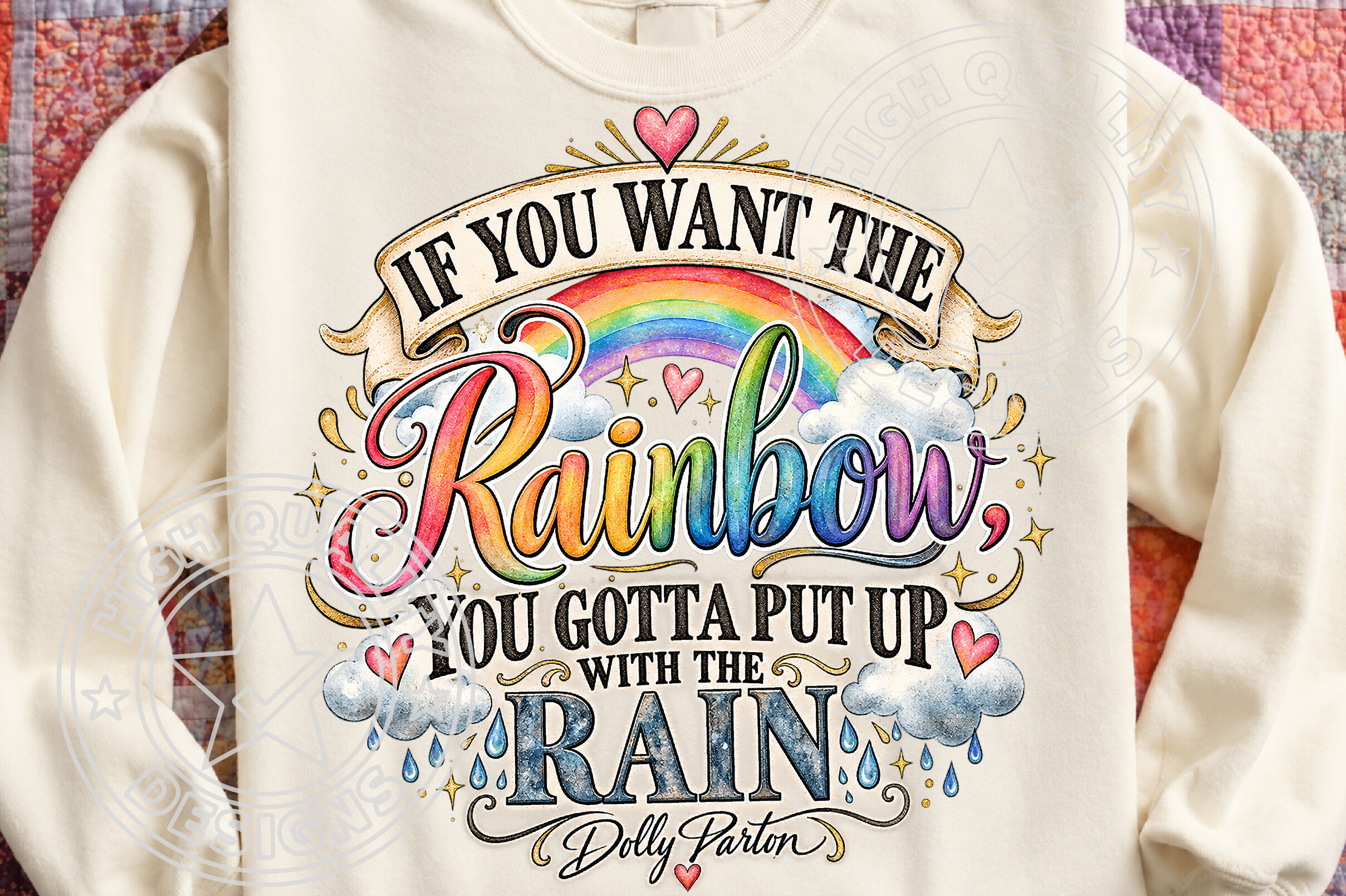 Rainbow Dolly Parton Quote SVG