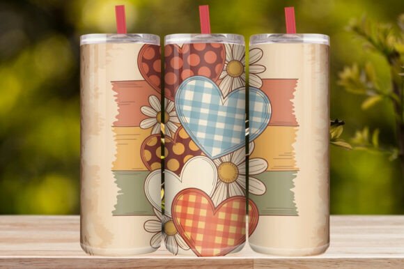 Retro Heart Tumbler Wrap