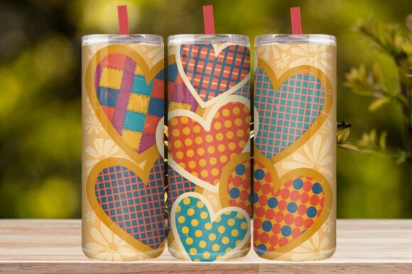 Retro Heart Tumbler Wrap