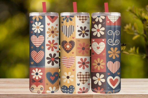 Retro Heart Tumbler Wrap