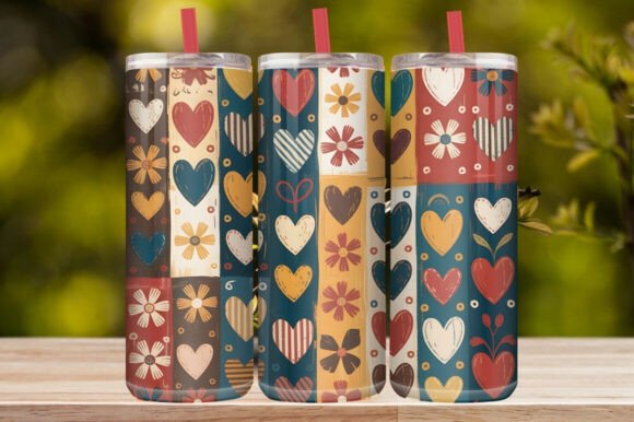 Retro Heart Tumbler Wrap