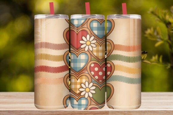 Retro Heart Tumbler Wrap