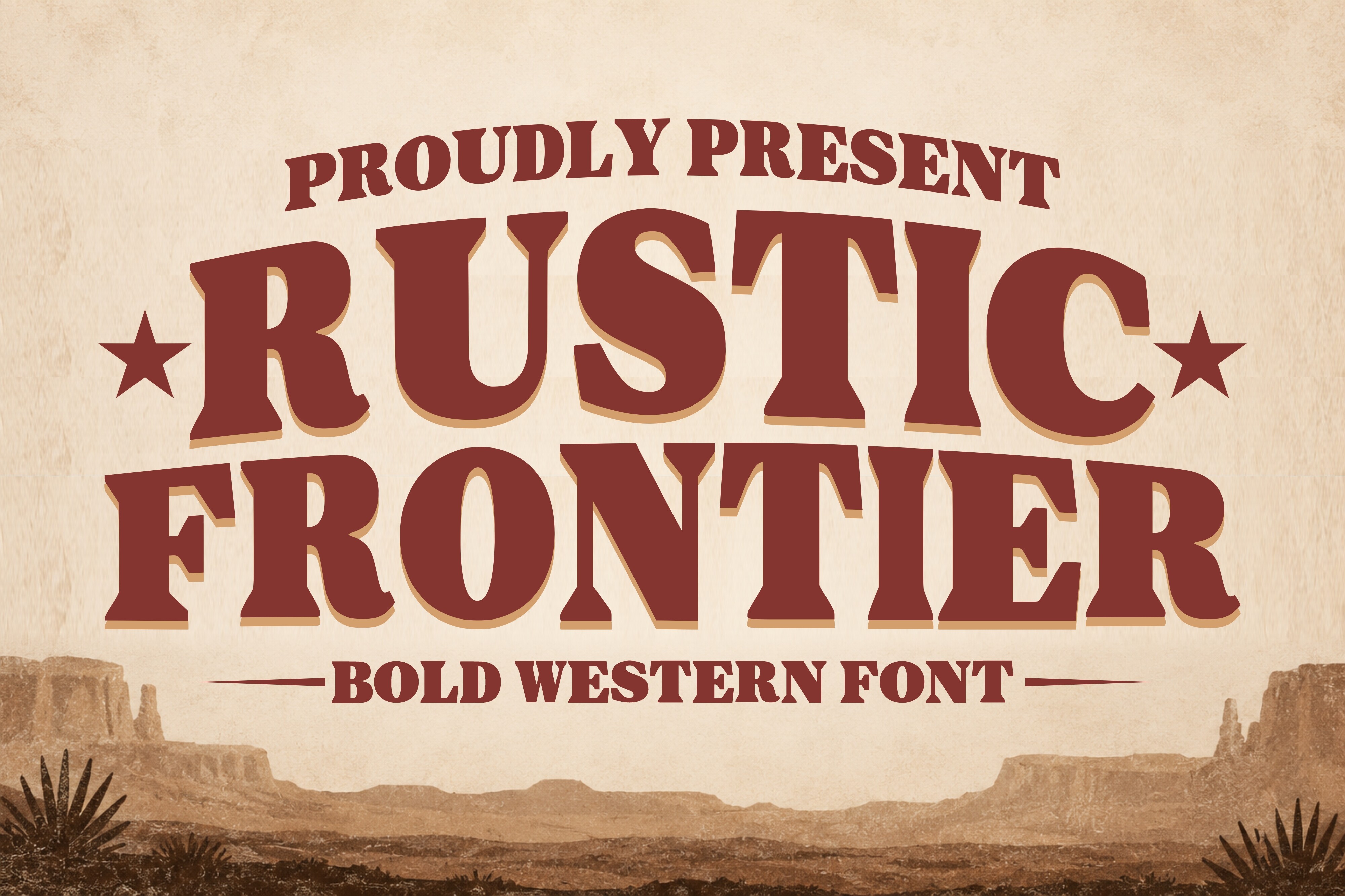 Rustic Frontier packaging font preview