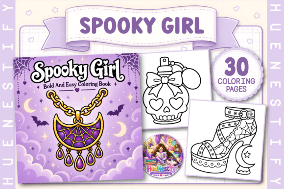 Spooky Girl Bold and Easy Coloring Book